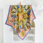 Horse Design Double-sides Print 16 Momme Silk Twill Scarf